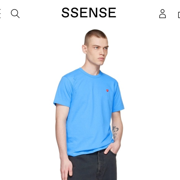 Comme des garcons play light blue tshirt - Picture 4 of 8